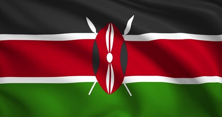 flag of Kenya. Kenya flag background. 4k 60FPS