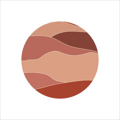 Circle mountain landscape background vector element