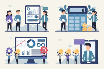 Business Data Analysis and Teamwork Concept Illustration