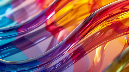 Colorful glass flowing background, colorful abstract glass shapes on a background, colorful flow, colorful abstract art background in close view