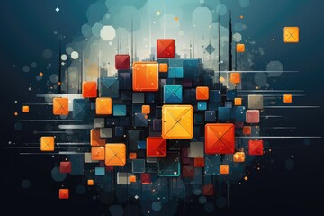 Stylish vector design with geometric shapes, perfect for promotional material with room for branding