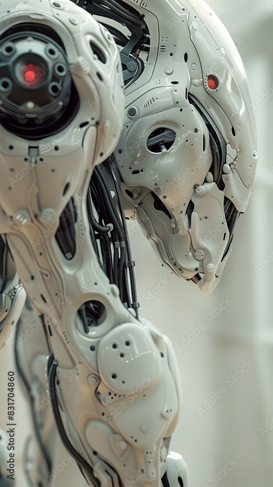 Poster exquisitely detailed robotic animal with a fragile mechanical structure,blending technology and natu