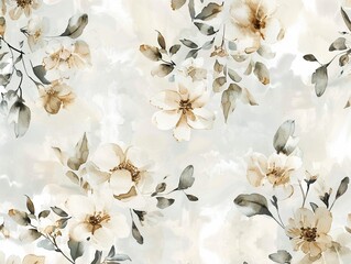 Elegant floral patterns with watercolor touches
