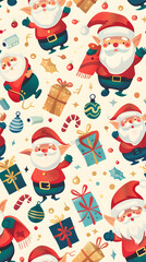 Seamless pattern of Christmas images