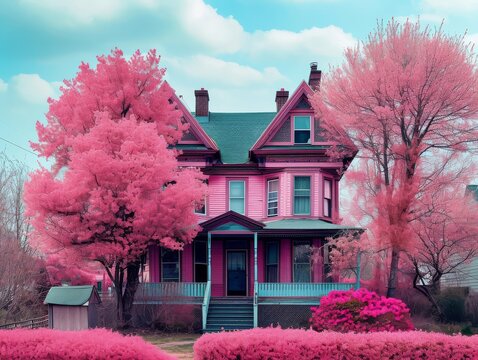 9 Big Beautiful Pink Houw - Generative AI