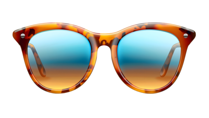 Sunglasses with colorful lens isolated on a transparent background, PNG, Ai