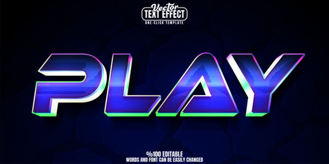 Fototapeta premium Play editable text effect, customizable game and space 3D font style