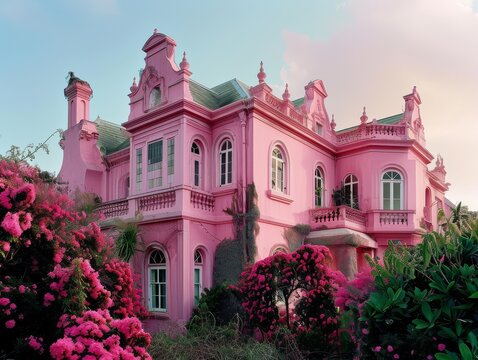 2 Big Beautiful Pink Houw - Generative AI