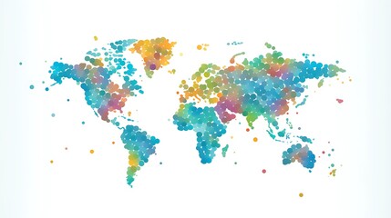Obraz premium World map dotted style, vector illustration isolated on white background 