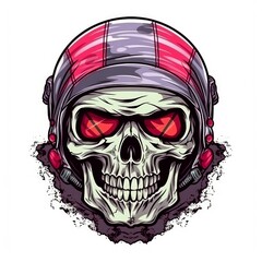 Art illustration skull  biker