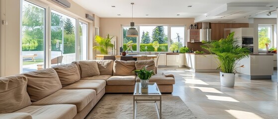 clean and modern living room on a contemporary home , very sleek and fresh