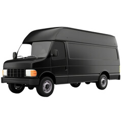 Black cargo van,&nbsp;white background