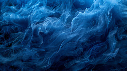 Obraz premium Mysterious waves of midnight blue smoke, creating a sense of deep intrigue,