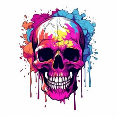 Fototapeta premium Art illustration skull full color shading