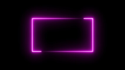 Glowing neon rectangle frame icon illustration.