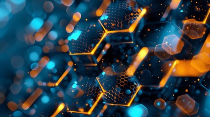 Fototapeta premium Each hexagonal cell in the honeycomb holds a piece of the puzzle forming a complete picture of valuable information.