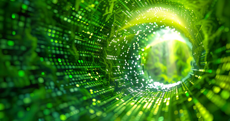 Futuristic technology transformation with green innovation of power sustainability.eco-friendly energy.environment management.biotechnology background