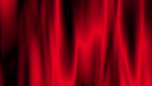 Smooth Red Blank Wave And Fabric Flag Texture Animated Red Background. Red Wavy Reflection Surface Macro. Trendy Colorful Fluid Abstraction Flow. Beautiful Gradient Texture Art