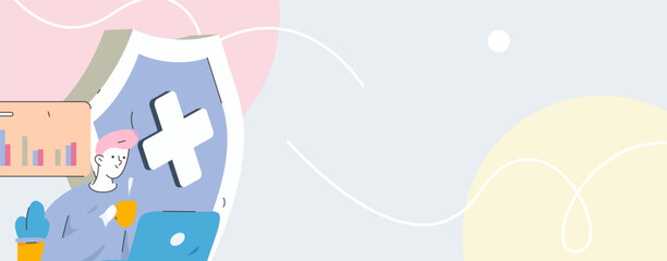 Business network security character flat vector concept operation hand drawn illustration
