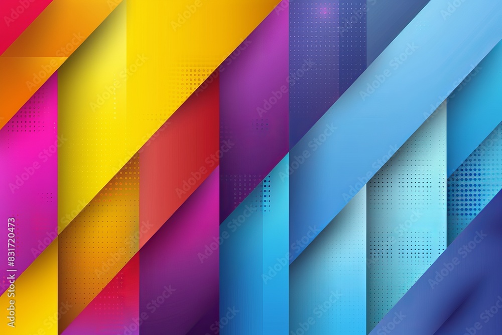 Aufkleber realistic colorful abstract luxury design with geometric shapes and gradients background, overlappsi