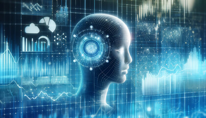 AI visualizing data with holographic charts