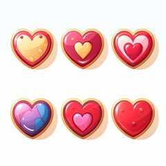 heart game asset icon design isolated on white background