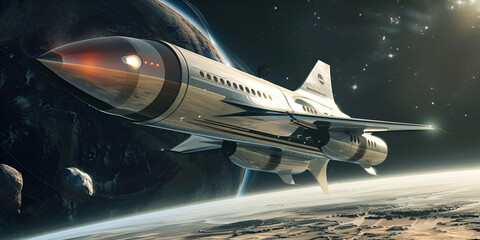 Fototapeta premium Space Shuttle in Orbit | Advanced Space Exploration