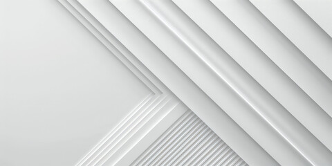 Obraz premium Abstract geometric layered white paper background with clean lines and subtle shadows creating a minimalist design 