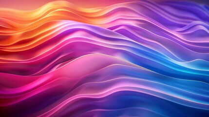 Fototapeta premium Digital sea with vivid colorful waves flowing