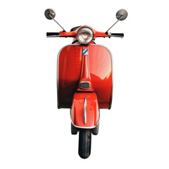 Red scooter motorcycle, white background