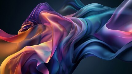 Obraz premium Captivating silky waves host a vibrant dance of colors