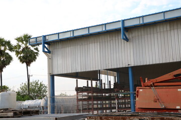 Fototapeta premium Building walls, roofs, metal sheets, gutters