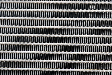 Texture of the old engine cooling radiator