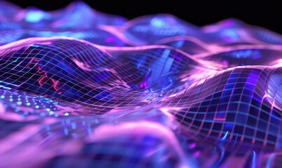 retro wave futuristic landscape wallpaper with digital colors