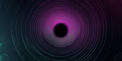 Abstract digital art with neon circular patterns and vibrant colors forming a futuristic and dynamic design on dark background.swirling neon colors and dynamic circular patterns on a dark background

