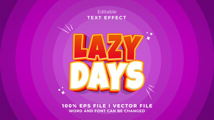 editable lazy days  text effect.typhography logo