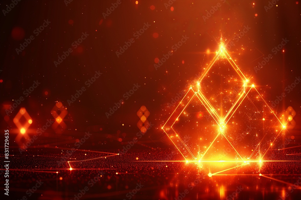 Poster gradient color with dots connected background, abstract geometric isolated in colorful background, c