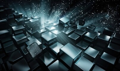 abstract geometric cube wallpaper, modern and tridimensional 
