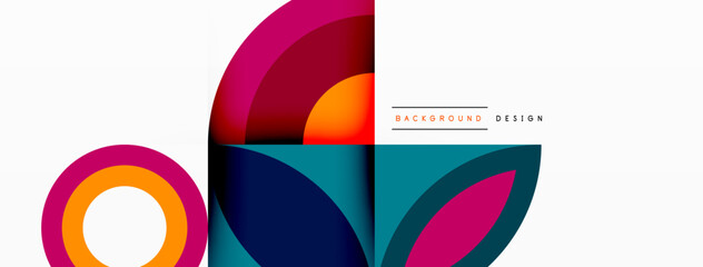 Fototapeta premium Circles and petals. Geometric beautiful abstract minimal template for Wallpaper, Banner, Background, Card, Book Illustration, landing page