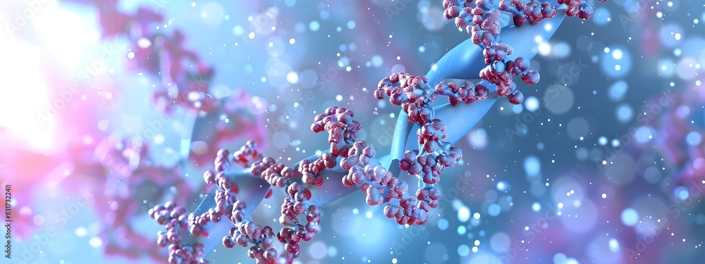 Poster captivating of intricate protein folding animation on a digital display