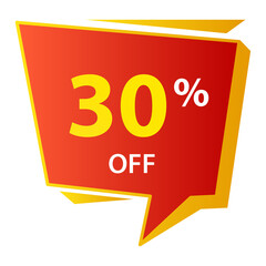 30 percent discount banner label promotion