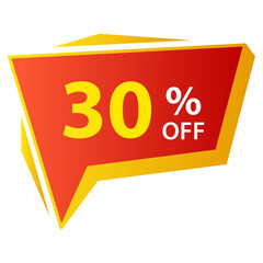 30 percent discount banner label promotion
