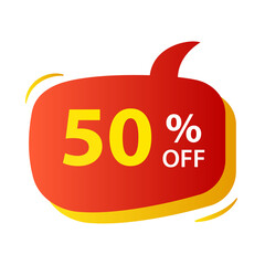 50 percent discount banner label promotion