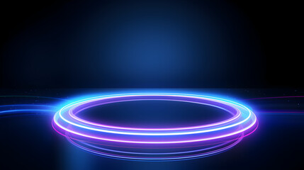 Futuristic Blue Circle Light Technology Background