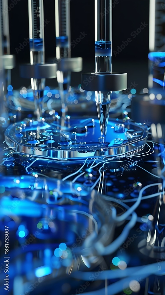 Aufkleber microfluidic devices for precise liquid manipulation in 3d rendered lab setting