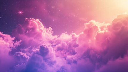 Abstract starlight and pink and purple clouds stardust, blink, background, presentation, star, concept, magazine, powerpoint, website, marketing