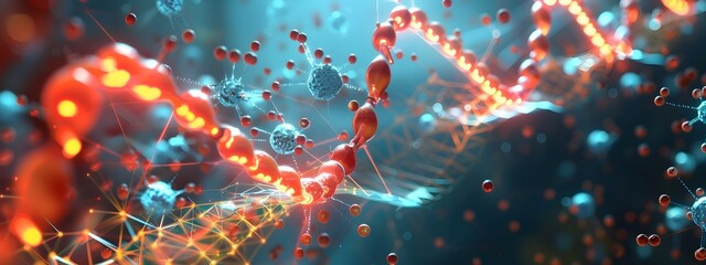 Gene Drive Technology Concept Visualized with 3D Rendered Diagrams and Models