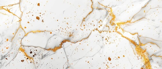 Naklejka premium Natural White and Gold marble texture for skin tile wallpaper luxurious background. Creative Stone ceramic art wall interiors design