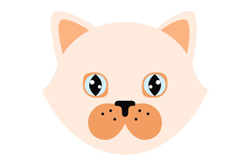 Cute Cat Flat Sticker Design