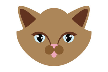 Cute Cat Flat Sticker Design